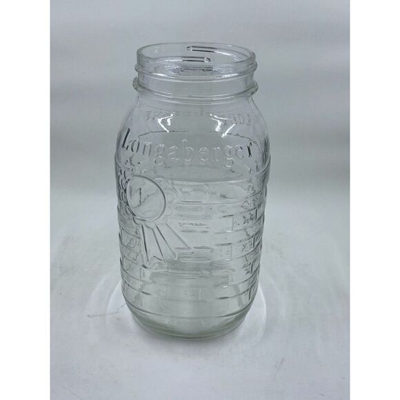 Longaberger  COLLECTOR Blue Rbbon Ball Mason 1 Qt Jar, made in USA - Picture 1 of 6